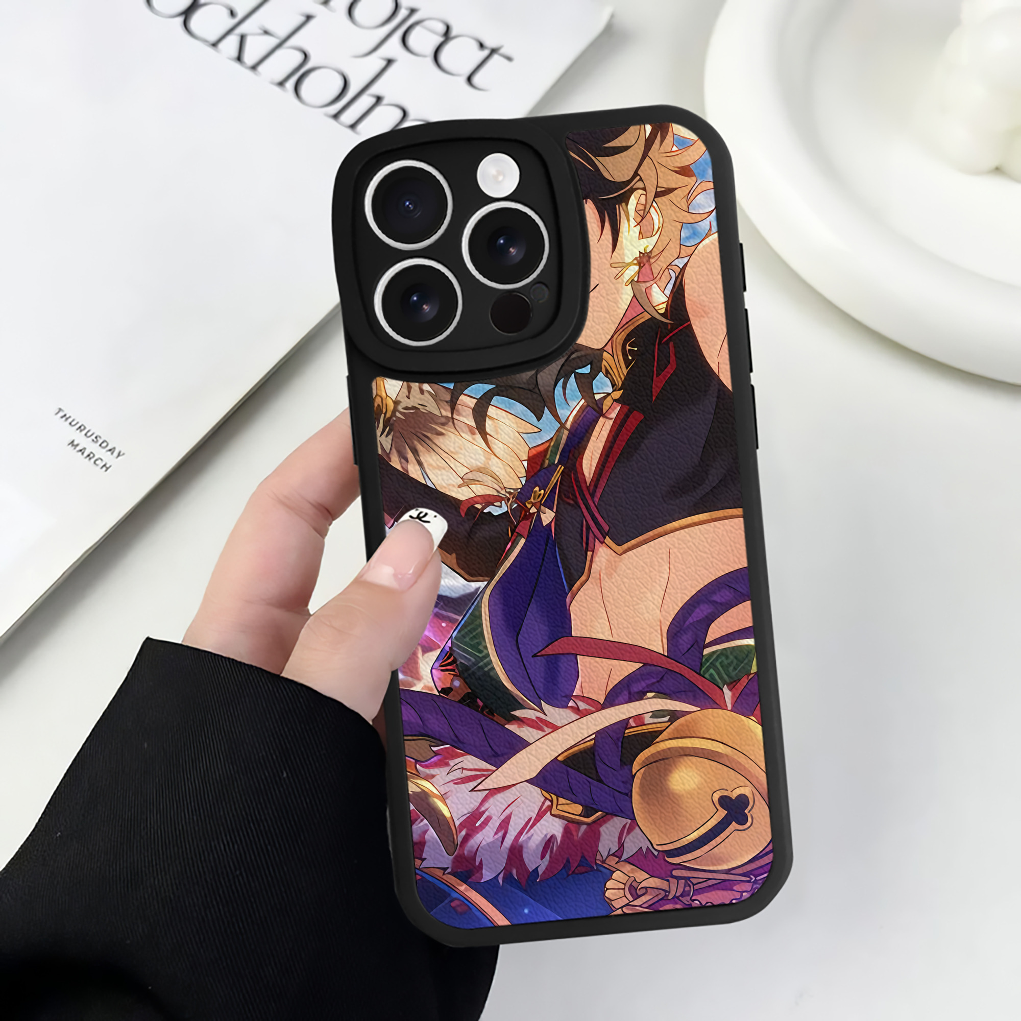 （画像用） 刀剣乱舞 Touken Ranbu 【iPhone 16シリーズ対応】シリコンスマホケース（レザー調） 材質：シリコン
